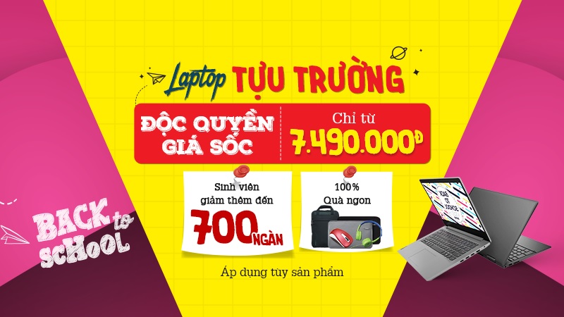 Laptop độc quyền mùa tựu trường giá sốc