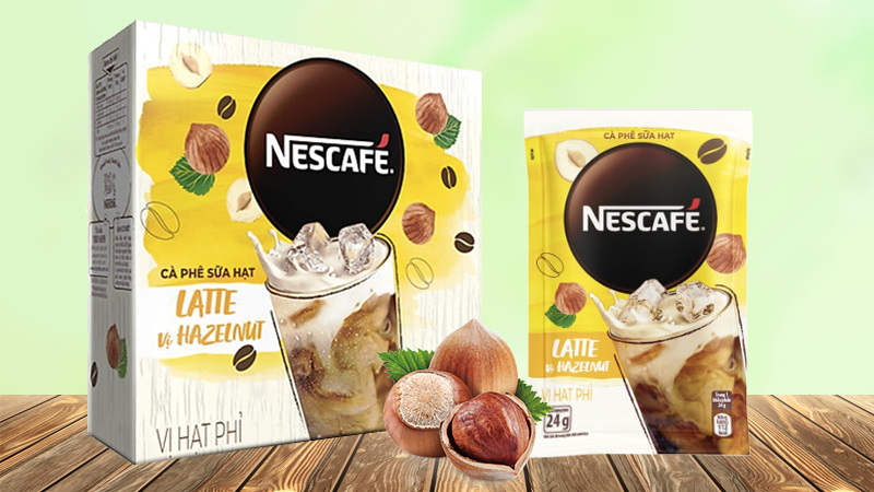 Cà phê sữa hạt Nescafe Latte vị hạt phỉ