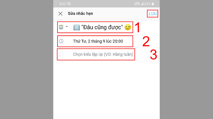 Hướng dẫn đặt nhắc hẹn chỉ mình tôi trên Zalo, tránh làm phiền người khác > Cách tùy chỉnh hoặc xóa nhắc hẹn chỉ mình tôi đã tạo