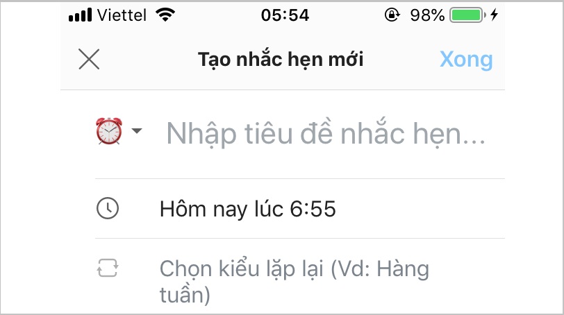 Nhập lịch hẹn