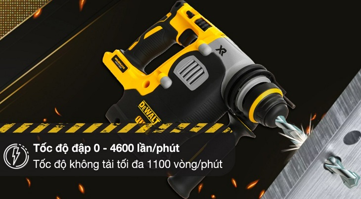 Máy khoan bê tông pin Dewalt DCH273B 20V có khả năng khoan đục mạnh mẽ