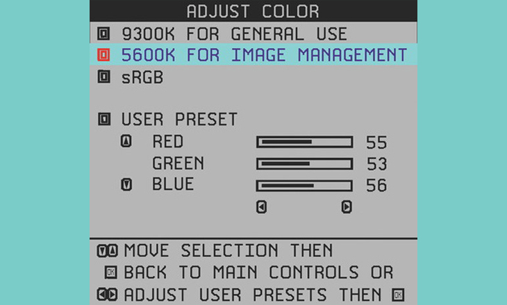 Hướng dẫn cách căn chỉnh màu cho màn hình máy tính > Nhiệt độ màu