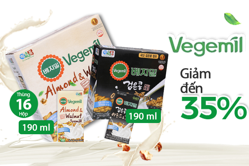 Giảm giá lên đến 35% khi mua sữa từ hạt Vegemilk Giảm giá lên đến 35% khi mua sữa từ hạt Vegemilk