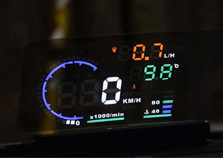 Hướng dẫn lắp đặt thiết bị hiển thị thông tin trên kính lái ô tô HUD > Thiết bị hiển thị tốc độ HUD A8