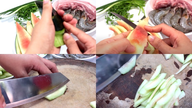 Sơ chế vỏ dưa Sơ chế vỏ dưa