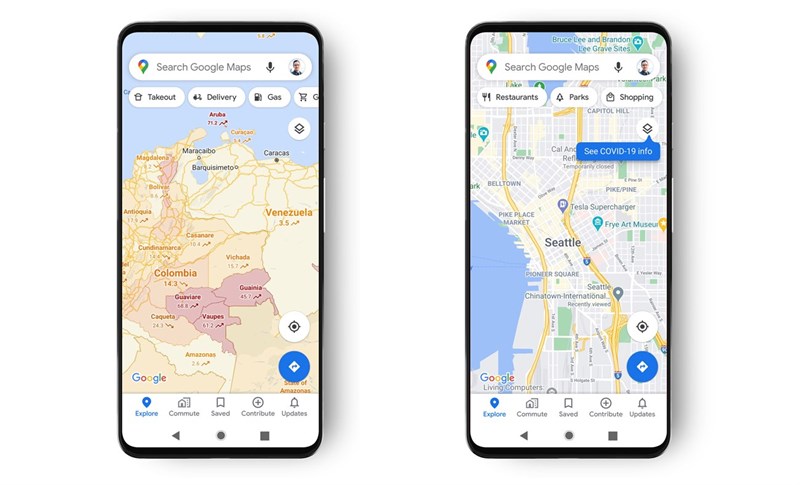 Google maps nhận biết Covid - 19