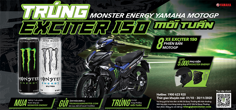 Cơ hội trúng xe Exciter 150 phiên bản MotoGP từ Monster Energy