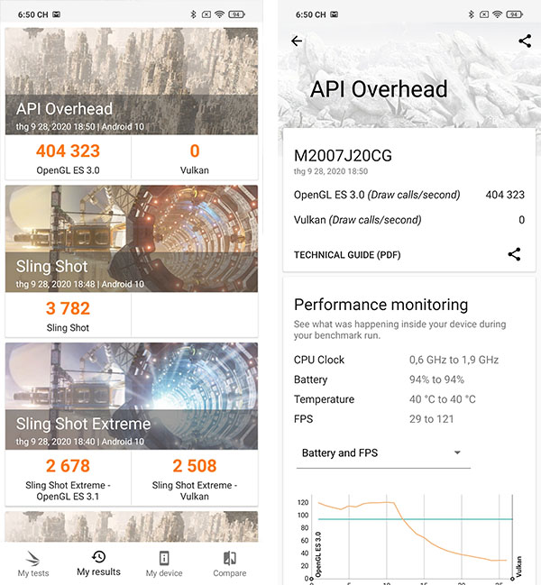 Đo đồ họa của CPU trên POCO X3 NFC bằng 3DMark
