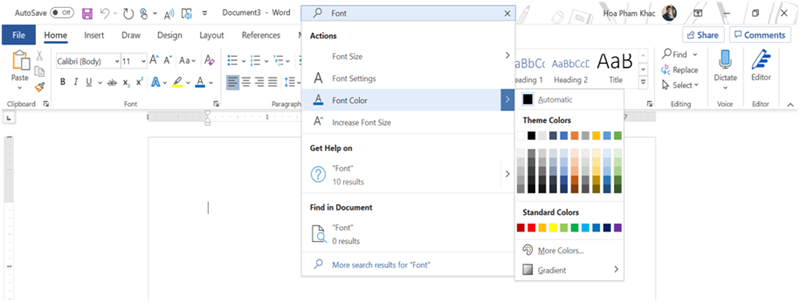 Font color Font color