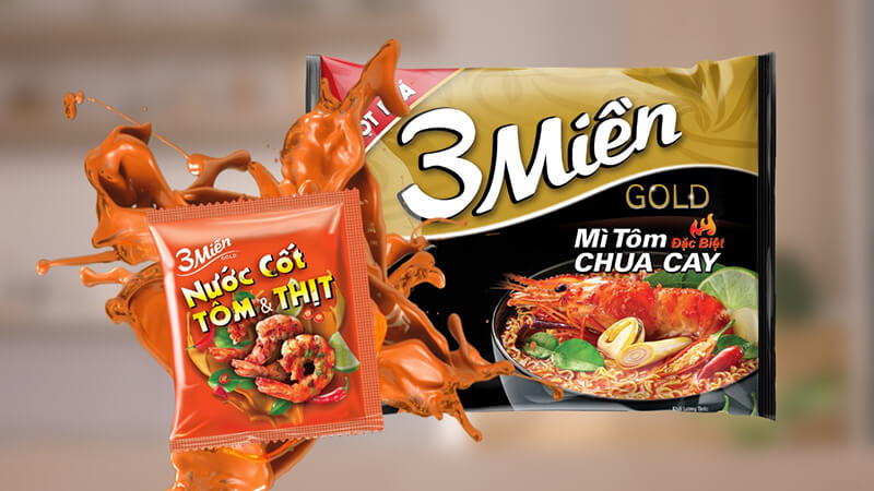  Mì 3 Miền Gold tôm chua cay đặc biệt