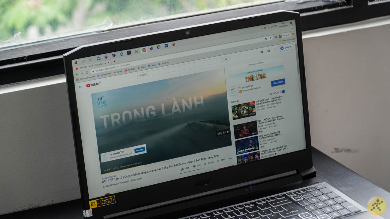 Acer Nitro 5 i7 Gen 10H có độ sáng màn hình cao và góc nhìn rộng