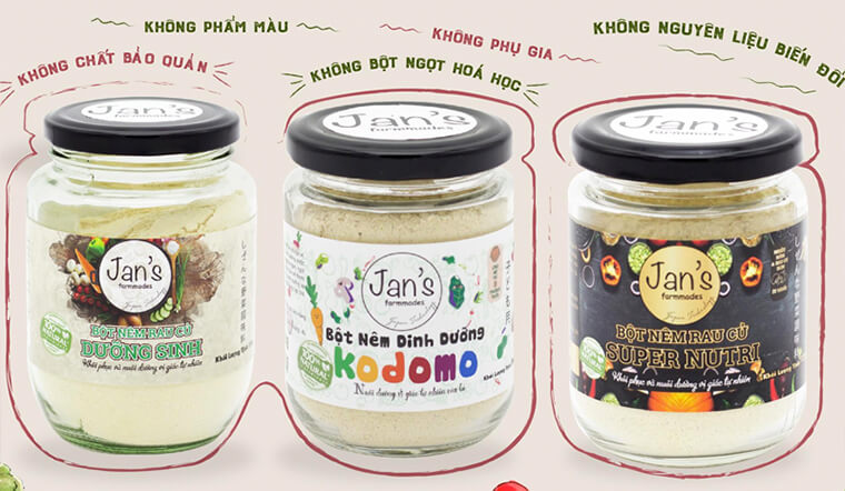 Các loại hạt nêm của Jan's, loại nào thích hợp dùng cho bé ăn dặm