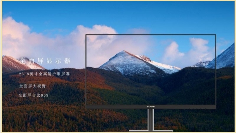 Lộ ảnh render màn hình Huawei AD80HW kích thước 23.8 inch, viền 3 cạnh siêu mỏng