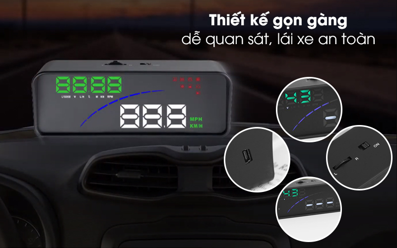 7 lý do nên mua thiết bị hiển thị thông tin trên kính lái ô tô HUD > Hiển thị tốc độ xe chính xác