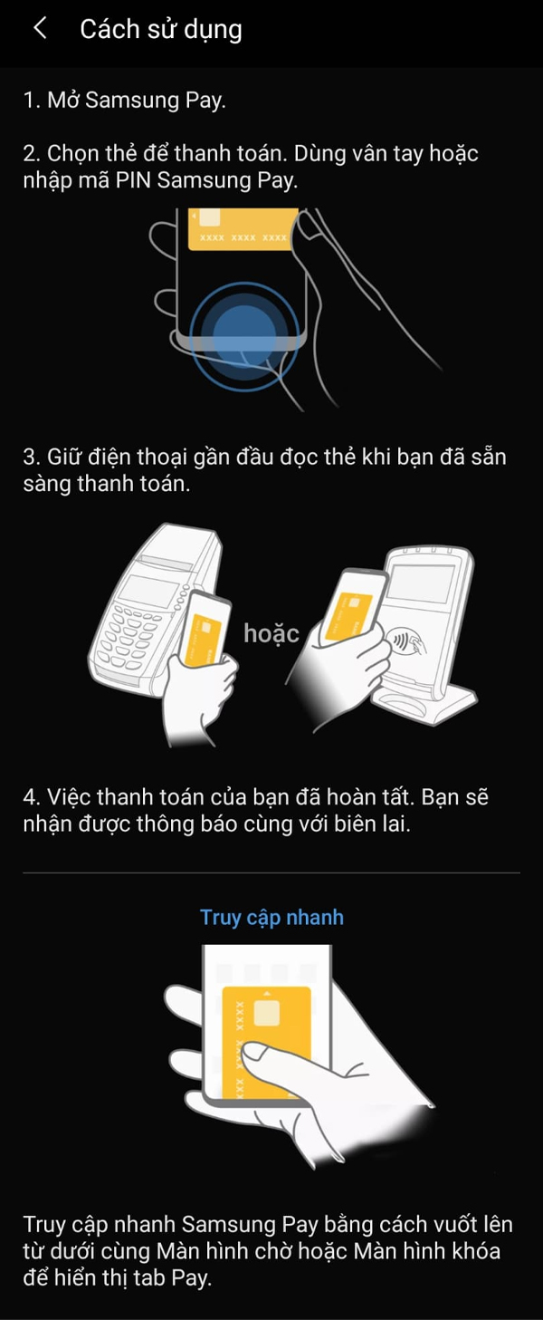 Thanh toán bằng Samsung Pay 