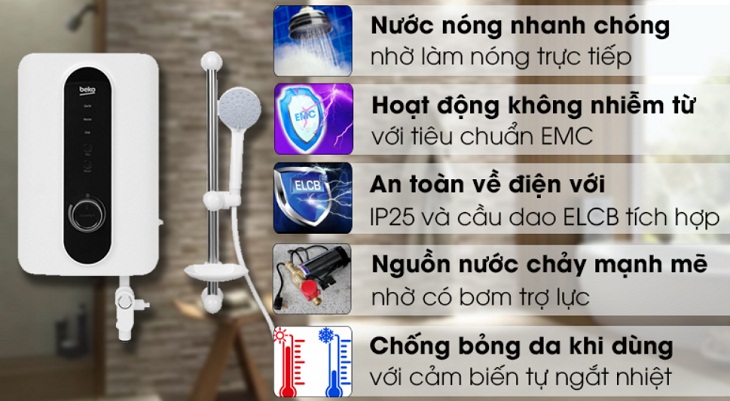 Hướng dẫn chọn mua máy nước nóng phù hợp cho gia đình bạn > Máy nước nóng làm nóng trực tiếp