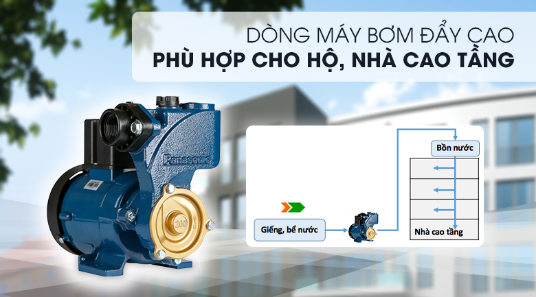 Hướng dẫn cách chọn mua máy bơm nước phù hợp, tiết kiệm cho gia đình bạn > Máy bơm nước đẩy cao 