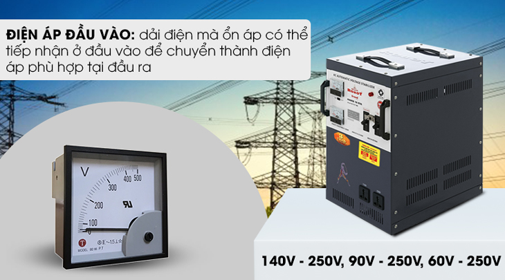 Chọn dải điện áp đầu vào