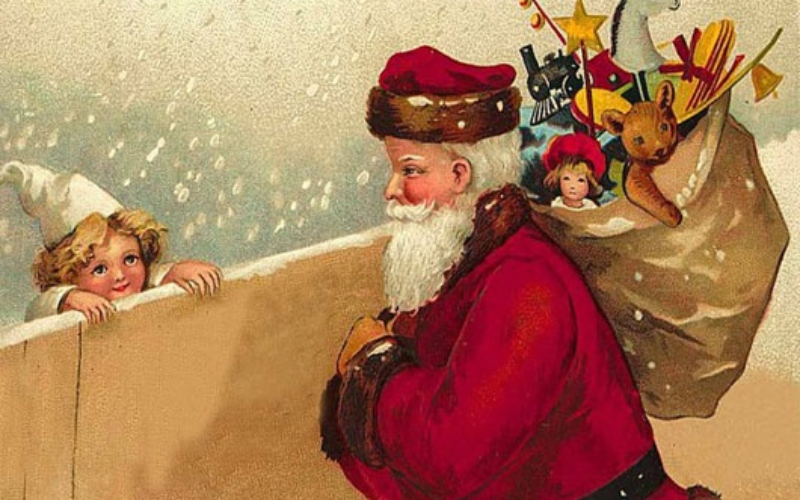 Ông già Noel tặng quà cho đứa trẻ ngoan