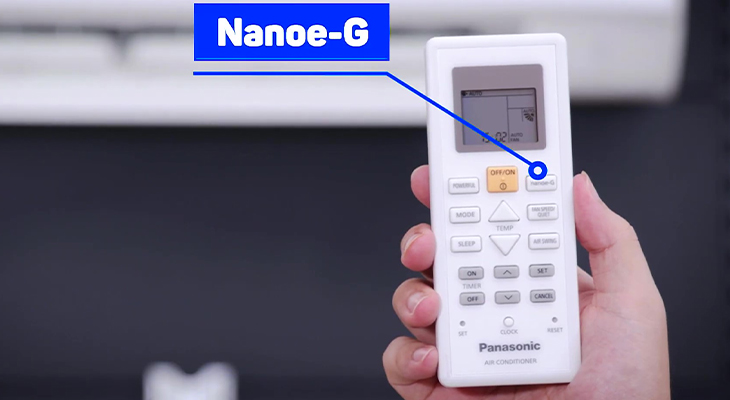 Lý do nên chọn mua dòng máy lạnh Panasonic N-WKH-8M > Phím NanoeG trên Remote - Máy lạnh Panasonic CU/CS-N WKH-8M