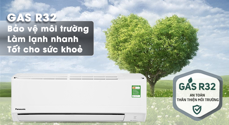 Lý do nên chọn mua dòng máy lạnh Panasonic N-WKH-8M > Sử dụng Gas R32 thân thiện với môi trường