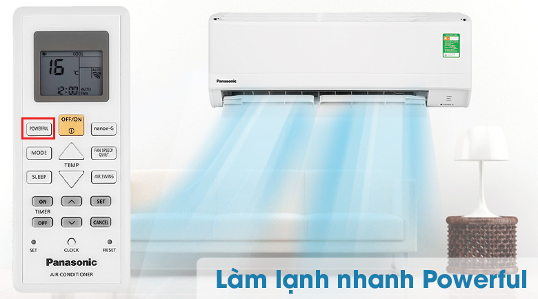 Lý do nên chọn mua dòng máy lạnh Panasonic N-WKH-8M > Làm lạnh nhanh chóng với chế độ Powerful