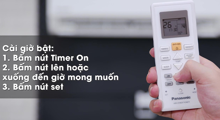 Lý do nên chọn mua dòng máy lạnh Panasonic N-WKH-8M > Dòng máy lạnh Panasonic CU/CS N WKH-8M - Hẹn giờ bật/tắt máy