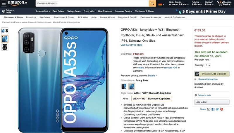 OPPO A53s chưa ra mắt nhưng đã cho đặt hàng trước: Pin 5.000 mAh, hỗ trợ sạc nhanh 18W, giá hơn 5 triệu đồng