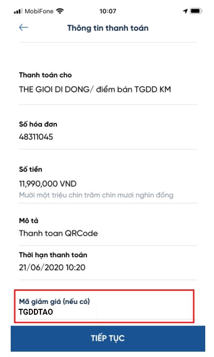 Các bước mua iPhone 12 qua VNPAY