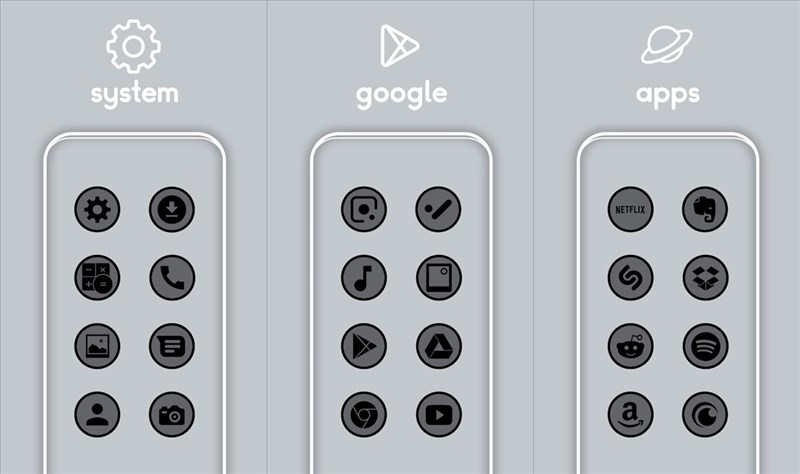 Flat Pixel Black - Icon Pack