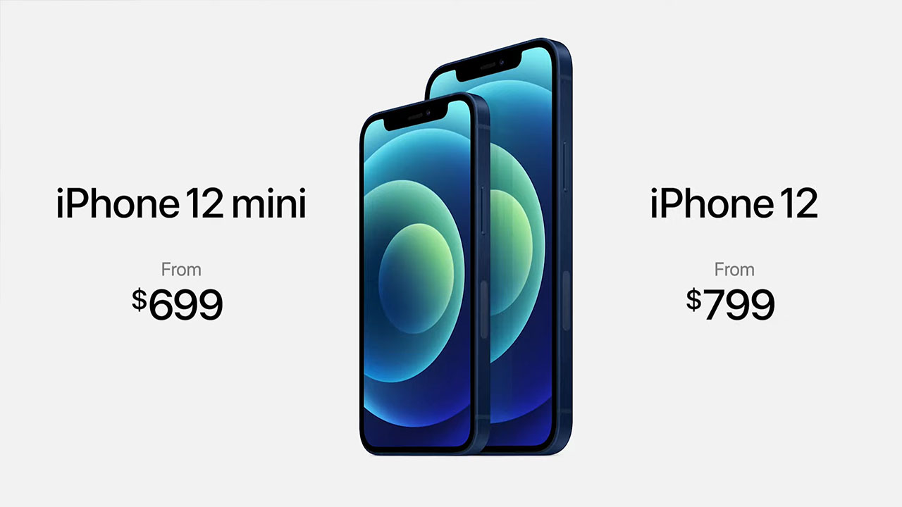 giá bán của iPhone 12 Mini và iPhone 12 bản tiêu chuẩn