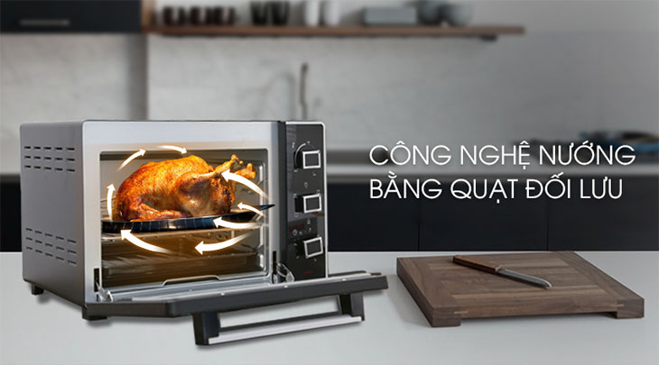 Tư vấn chọn mua lò nướng đơn giản, chất lượng > Tiện ích quạt đối lưu giúp thực phẩm chín đều các mặt