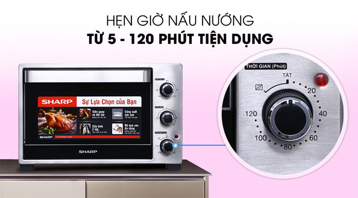 Tư vấn chọn mua lò nướng đơn giản, chất lượng > Chức năng hẹn giờ nấu xong giúp quản lí tốt thời gian nấu nướng