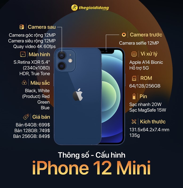 Thông số của iPhone 12 mini