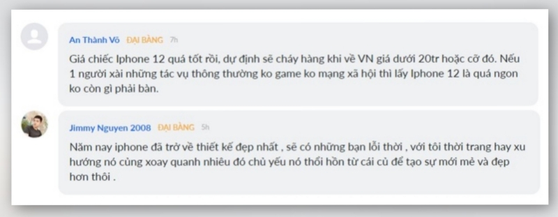 Thành viên Tinhte.vn chia sẻ quan điểm về iPhone 12