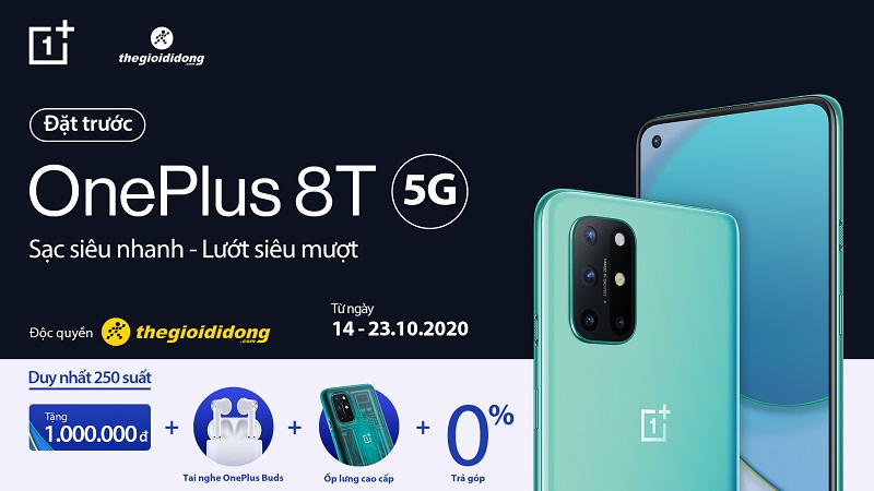 OnePlus 8T 5G ra mắt: Cấu hình khủng, 4 camera sau, giá 18.99 triệu