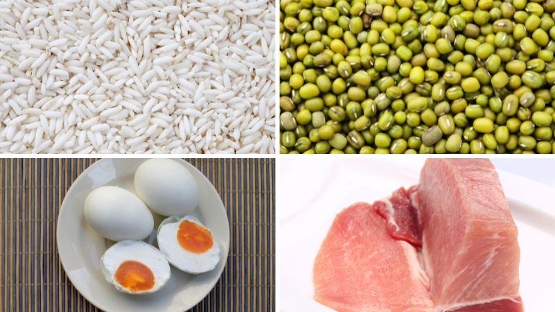 Nguyên liệu làm bánh tét Trà Cuôn