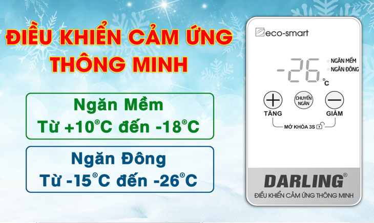 Bảng điều khiển trên tủ đông Darling