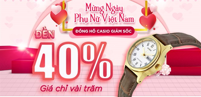 Đồng hồ Casio giảm SỐC 40%, giá chỉ vài trăm, mua ngay tặng nàng 20.10