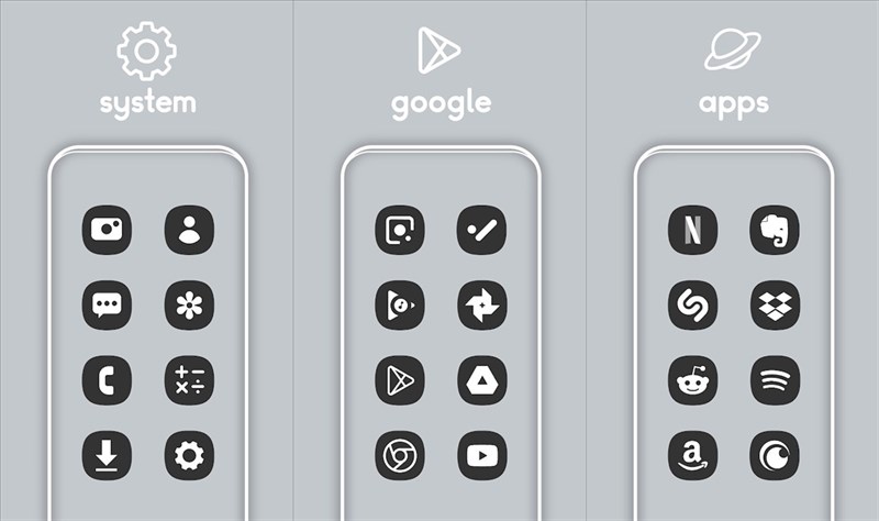 S20 One UI Dark AMOLED - Icon Pack