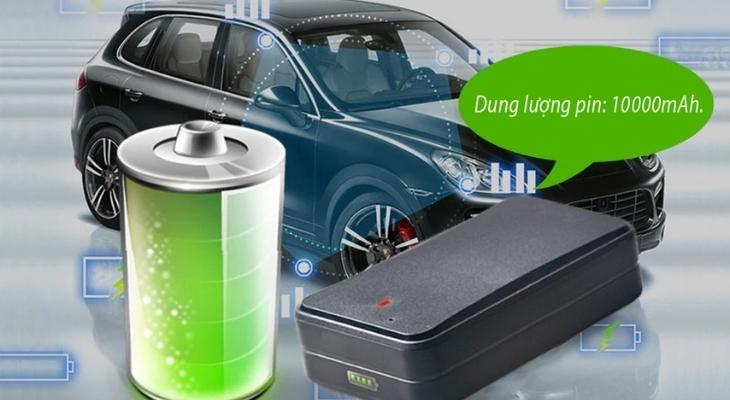 Thiết bị định vị ô tô có dung lượng pin 10.000mAh sẽ dùng được từ 5 - 7 ngày