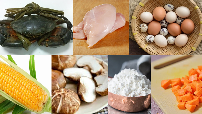 Nguyên liệu nấu súp cua Nguyên liệu nấu súp cua
