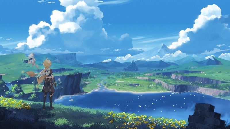 Phong cảnh  Genshin Impact Trò chơi điện tử Anime 4K tải xuống hình nền