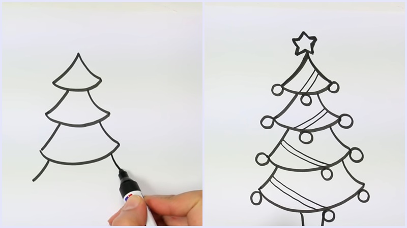 Bí quyết cách vẽ hình cây thông noel để tô điểm cho lễ hội vui tươi
