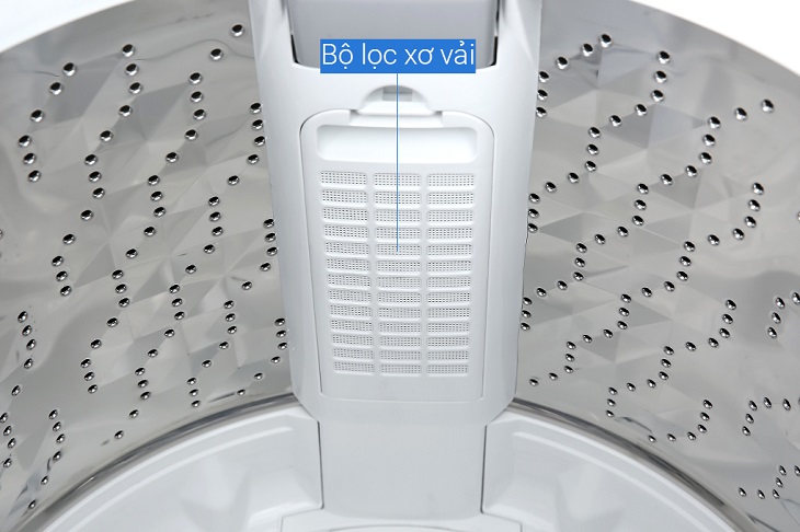 Máy giặt còn trang bị bộ lọc xơ vải lớn