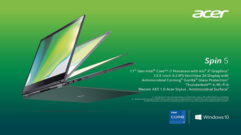 Acer Spin 5 với CPU Tiger Lake 11th