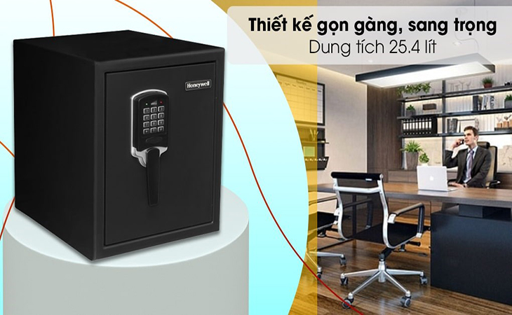 Két sắt 25,4 lít Honeywell khoá điện tử 2605 thiết kế gọn gàng, sang trọng