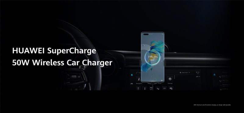 Bộ sạc nhanh không dây 50 W của Huawei tích hợp trên ô tô