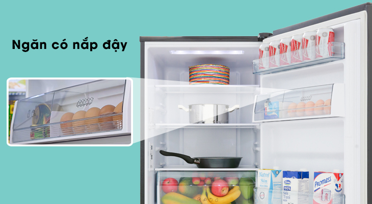 Đánh giá chi tiết tủ lạnh Panasonic NR-BC360QKVN - Ngăn có nắp đậy
